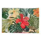 Hawaïaanse tropische planten, kleurrijke bloemen. kussensloop (Achterkant)