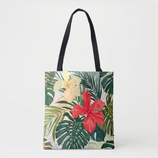 Hawaïaanse tropische planten, kleurrijke bloemen. tote bag (Voorkant)