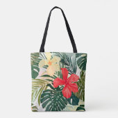 Hawaïaanse tropische planten, kleurrijke bloemen. tote bag (Achterkant)