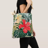 Hawaïaanse tropische planten, kleurrijke bloemen. tote bag (Dichtbij)