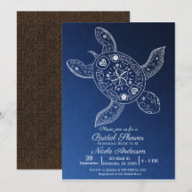 Hawaiaanse Tropische Schildpad Blauwe Bruiloftsdou