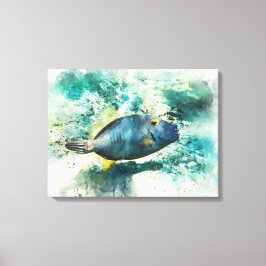 Hawaïaanse tropische vis Waterverf Hawaii filefish Canvas Afdruk
