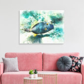 Hawaïaanse tropische vis Waterverf Hawaii filefish Canvas Afdruk (Insitu (Woonkamer))