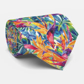 Hawaïaanse tropische Waterverf paradijsvogel Stropdas (Opgerold)