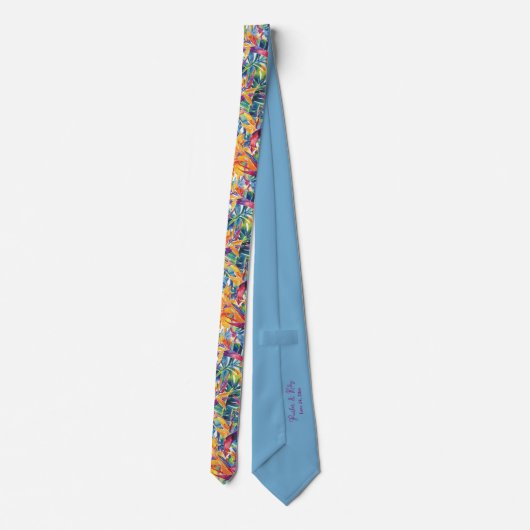 Hawaïaanse tropische Waterverf paradijsvogel Stropdas (Achterkant)