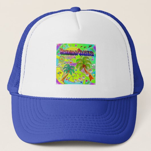 Hawaïaanse Tuinen Mind Focus Hoed Trucker Pet (Voorkant)