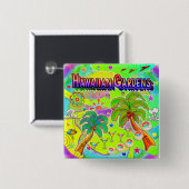 Hawaïaanse Tuinen Mind Focus Knop Vierkante Button 5,1 Cm (Voorkant /achterkant)