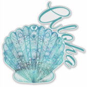 Hawaïaanse turquoise schelp Aloha Sticker (Voorkant)