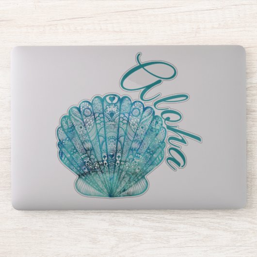 Hawaïaanse turquoise schelp Aloha Sticker (Computer)