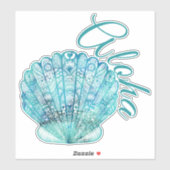Hawaïaanse turquoise schelp Aloha Sticker (Vel)
