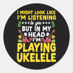 Hawaïaanse ukelele uke Ik zou kunnen lijken alsof Ronde Sticker
