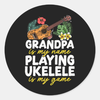 Hawaïaanse ukelele uke opa opa is mijn naam ronde sticker