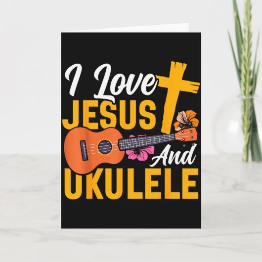 Hawaiaanse Ukulele Uke Jezus geloof christelijk Ik Kaart (Voorkant)