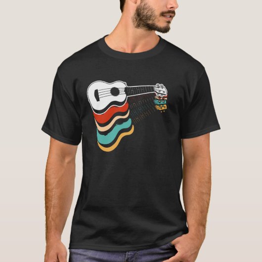 Hawaiaanse Ukulele Uke Retro Antiek T-shirt (Voorkant)