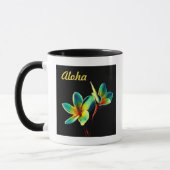 Hawaiaanse VERBLUFFENDE Plumeria Waterverf Thema M Mok (Links)