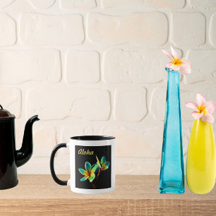 Hawaiaanse VERBLUFFENDE Plumeria Waterverf Thema M Mok