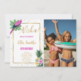 Hawaïaanse verjaardag foto uitnodiging