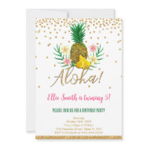 Hawaïaanse verjaardag Kinder uitnodiging