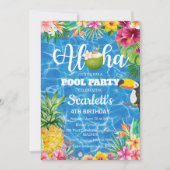 Hawaiaanse verjaardagsuitnodiging voor een aloha z kaart (Voorkant)