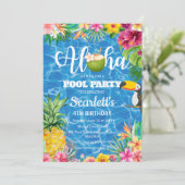 Hawaiaanse verjaardagsuitnodiging voor een aloha z kaart (Staand voorkant)