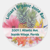 Hawaiaanse verzameling aangepaste bedrijfsadreslab ronde sticker (Voorkant)
