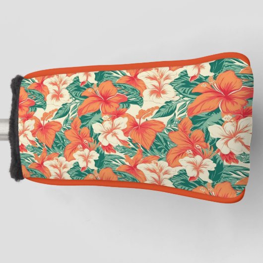 Hawaïaanse Vibe esthetische tropische bloemen patr Golfheadcover (Voorkant)