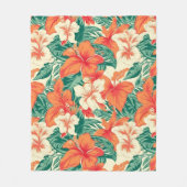 Hawaïaanse vibe tropische bloemen patroon fleece deken (Voorkant)