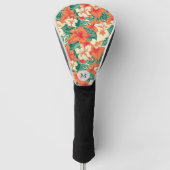 Hawaïaanse vibe tropische bloemen patroon golfheadcover (Voorkant)