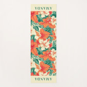 Hawaïaanse vibe tropische bloemen patroon monogram yogamat (Voorkant)