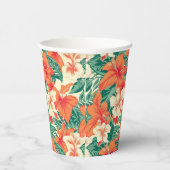 Hawaïaanse vibe tropische bloemen patroon papieren bekers (Rechts)