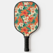 Hawaïaanse vibe tropische bloemen patroon pickleball paddle (Voorkant)