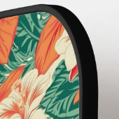 Hawaïaanse vibe tropische bloemen patroon pickleball paddle (Links Detail)
