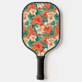 Hawaïaanse vibe tropische bloemen patroon pickleball paddle (Achterkant)
