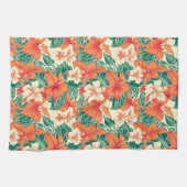 Hawaïaanse vibe tropische bloemen patroon theedoek (Horizontaal)