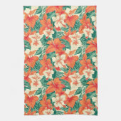 Hawaïaanse vibe tropische bloemen patroon theedoek (Verticaal)
