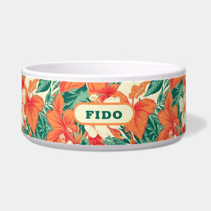 Hawaïaanse vibe tropische bloemen patroon voerbakje