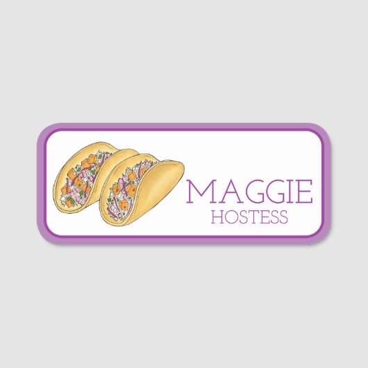 Hawaïaanse vis Tacos Vis Restaurant Ober Chef Naamplaatje (Voorkant)