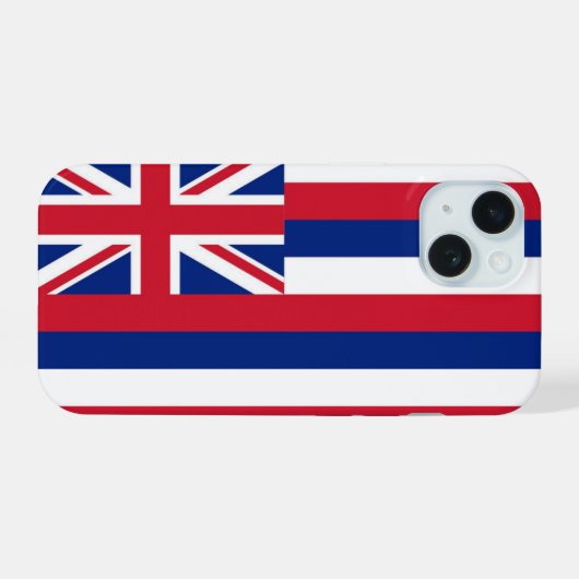 Hawaiaanse vlag iPhone 15 case (Achterkant horizontaal)