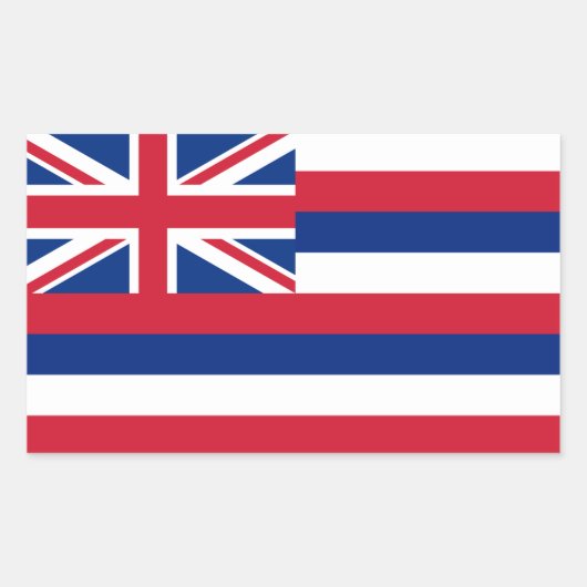 Hawaïaanse vlag rechthoekige sticker (Voorkant)