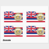 Hawaïaanse Vlag & Zegel, Vlag van Hawaï Rechthoekige Sticker (Vel)