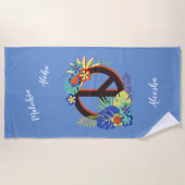 Hawaiaanse Vrede Liefde Naam Kleurrijk Persoonlijk Strandlaken (Voorkant)