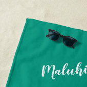 Hawaiaanse Vrede Liefde Naam Persoonlijke Zee Groe Strandlaken (In situ)