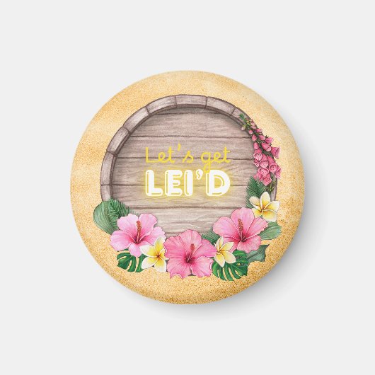 Hawaiaanse vrijgezellenfeest magneet (Voorkant)