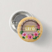 Hawaiaanse vrijgezellenfeest ronde button 3,2 cm (Voorkant /achterkant)