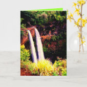 Hawaïaanse watervallen en citaten kaart (Gele Bloem)