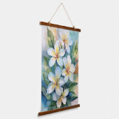 Hawaïaanse witte plumeria hangend wandkleed (Gebogen)