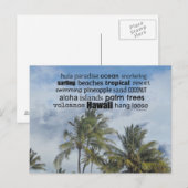 Hawaiaanse Woordcollage Briefkaart (Voorkant / Achterkant)