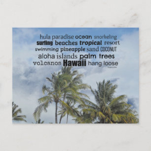 Hawaiaanse Woordcollage Briefkaart