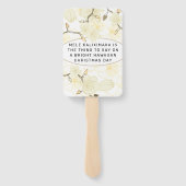 Hawaïaanse Zachte Zon Witte Bloemen Kerstverlichti Handwaaier (Achterkant)