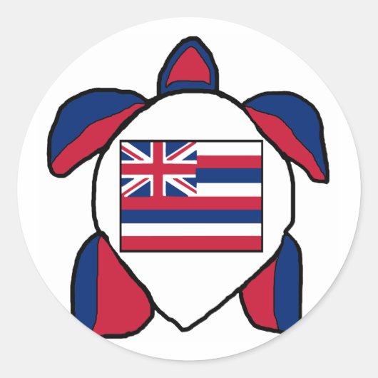 Hawaïaanse zee schildpad vlag stickers (Voorkant)